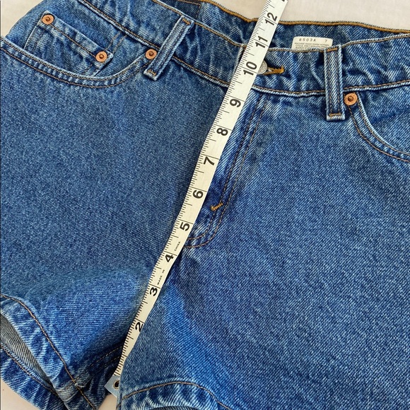 Levi’s Vintage Retro 2019 Dark Wash Denim High Rise Jean Zip Fly Shorts Size 7 - Picture 7 of 9